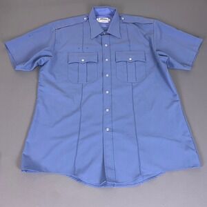 Elbeco Classic DutyMaxx Uniform Shirt Men's XL Light Blue Tactical Short Sleeve*